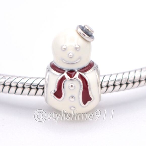 PANDORA Retired Happy Snowman Charm - 791406ENMX - Picture 3 of 10